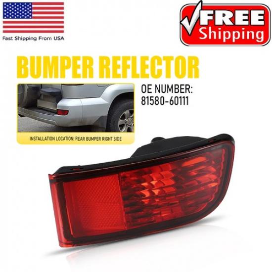 Red Bumper Reflectors Set For 03 04-05 Toyota Rear 4Runner Right Passenger Case