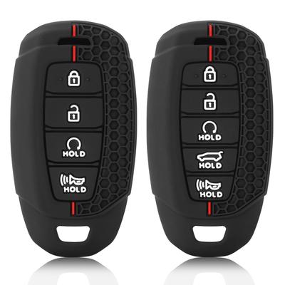 Silicone Shell Fob for Hyundai Elantra Grandeur Accent Solaris Sonata Palisade Kona Creta I20 I30 IX35 IX25 Car Key Case Cover