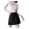 Street Hot Girl Drawstring Elastic Waist Work Skirt Retro Summer Slim College Style Hip-pack Skirt
