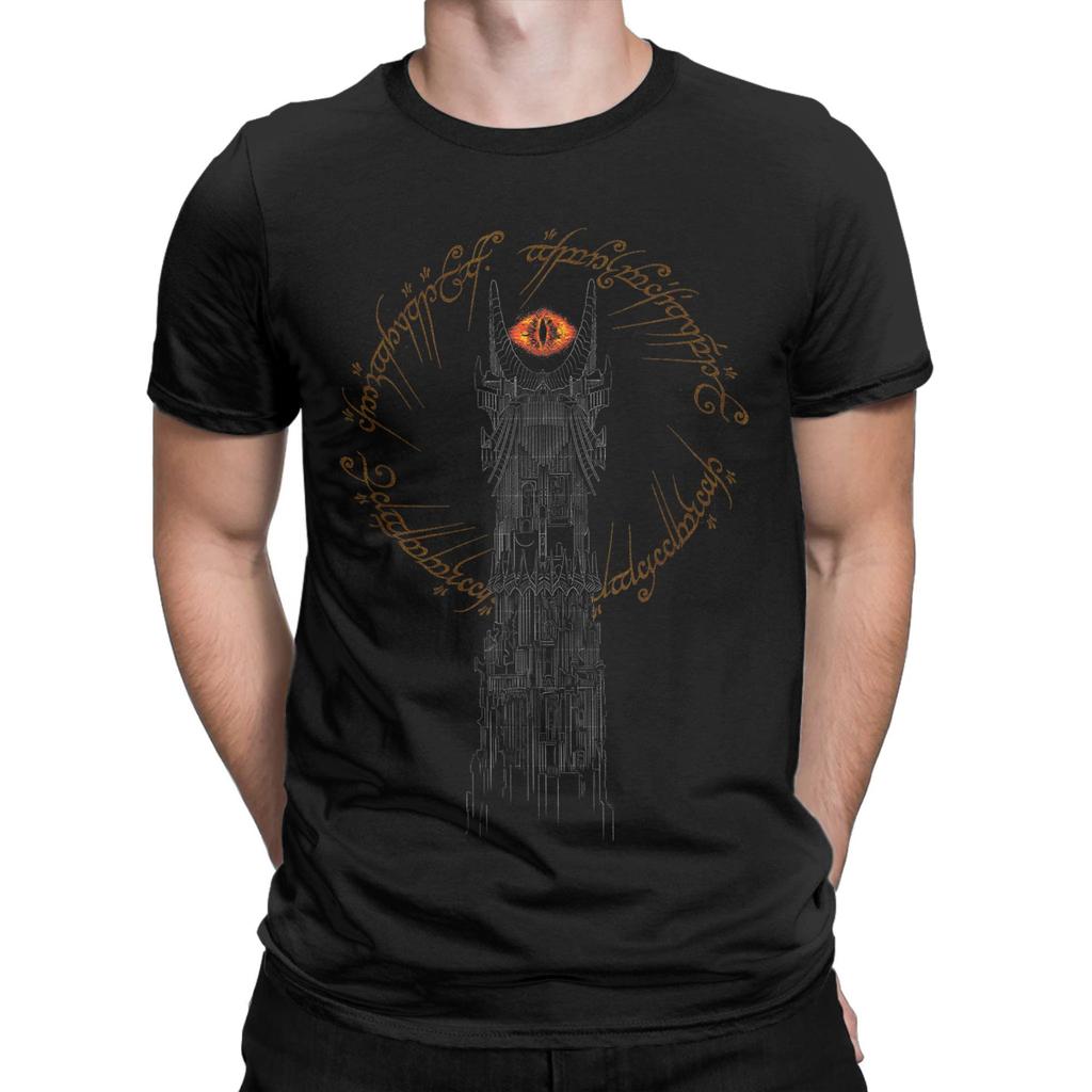 Herren L-Lords Of The R-Rings Turm von Mordor T-Shirt 100% Baumwollkleidung Rundhals T-Shirt Geburtstagsgeschenk T-Shirt