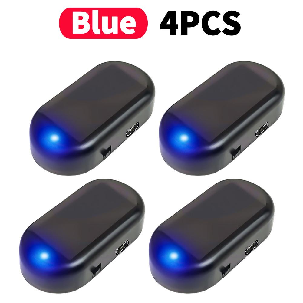 Solar Powered LED Flashing Light Simulated Car LED Warning Light Simulated Dummy Alarm Super Bright Wireless Strobe Signal Alarm