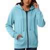 Women's Loose And Comfortable Zipper V-neck Long Sleeved Solid Color Pullover Sweatshirt Jacket