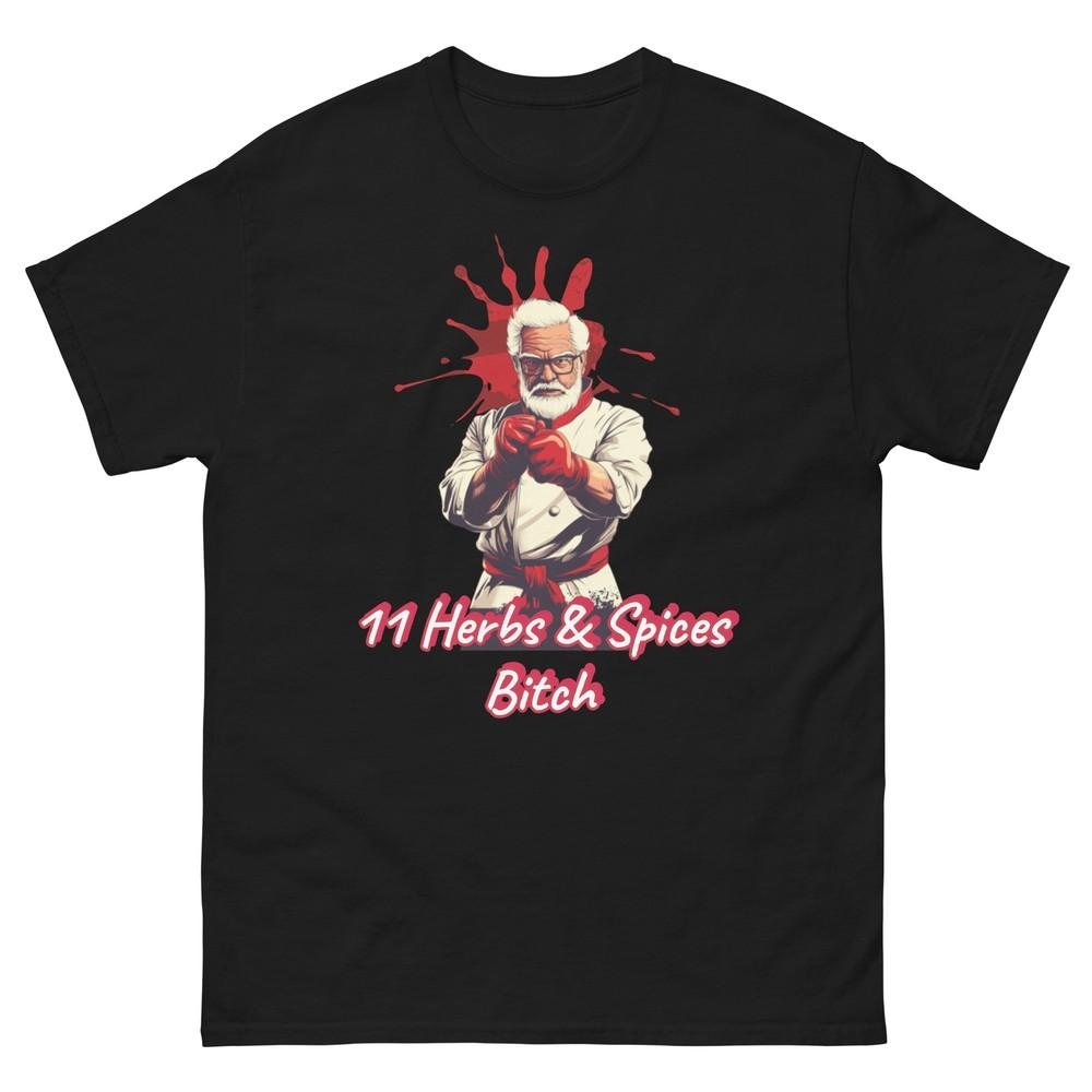 

Col Sanders Tekken-KFC T-shirt | 11 Herbs and Spices B*tch | Custom Gamer Tee 2XL