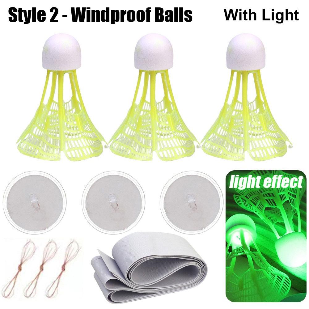 

3 комплекти світяться м ячі для бадмінтону Набір тренажерів для бадмінтону Еластичні тренажери для бадмінтону для початківців Style 2 With Light