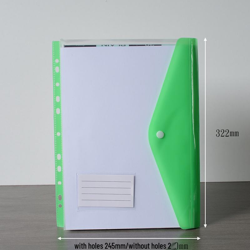 A4 11-Hole Vertical Loose-Leaf Document Bag with Colored Labels
