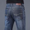 Four Season Wearable New Men'S Retro Elastic Denim Business Loose Straight Leg Pants Fashion Trend Elastic Pants