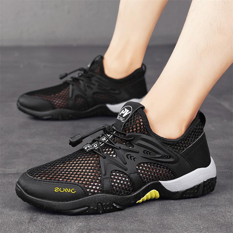 

Quick-drying non-slip and anti-cutting creek shoes Wading shoes Large mesh shoes Hollow breathable mesh shoes Sports trendy shoes 44 чёрный