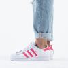 Adidas Originals SUPERSTAR J Leather Abrasion Resistant Low top Skateboard Shoes Bright White Powder Unisex FW0773