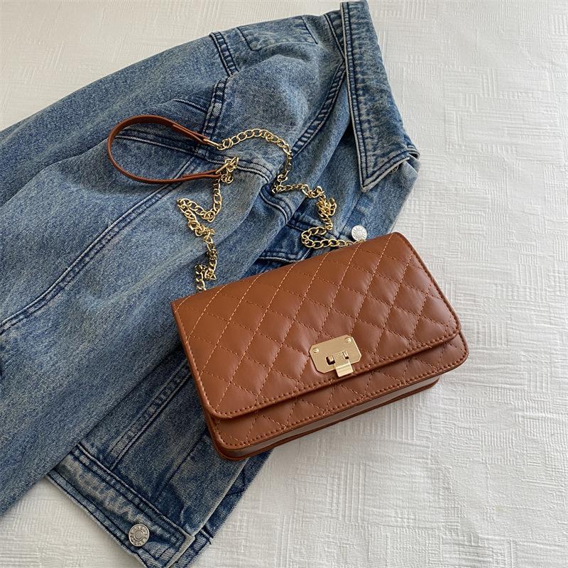 Xiaoxiangfeng rombowa torebka łańcuszkowa damska 2025 jesień ins modna i prosta mała kwadratowa torebka wysoka wartość listonoszka