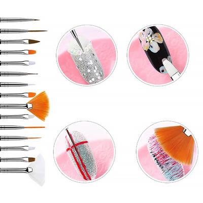 5/8 Pcs Nail Art Brushes Nail Drawing Painting Soft Fiber Pen Brushes
