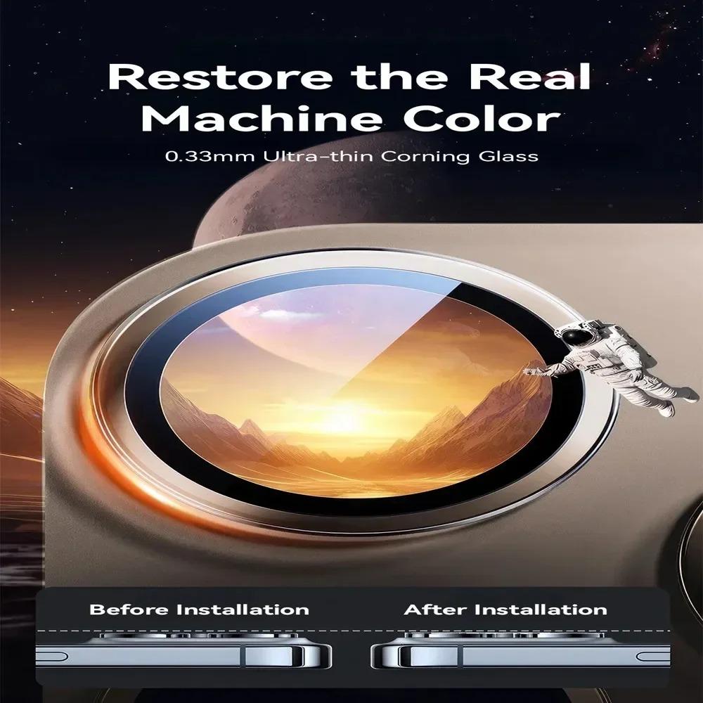 1Set HD Camera Glass Protector Film For IPhone 17 Air Pro Max 16 15 14 Anti-scratch Lens Metal Ring Full Cover Phone Accessorios