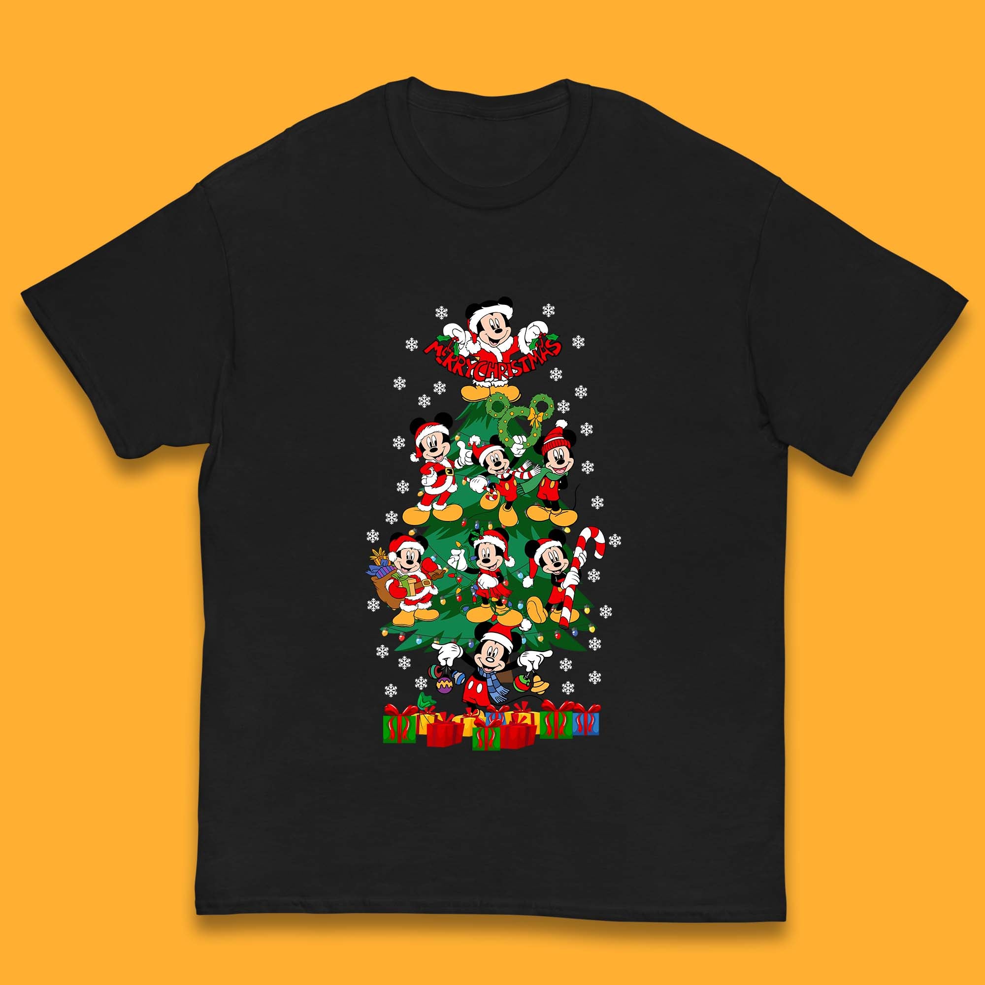 Merry Christmas Mickey Mouse Kids T Shirt Christmas Tree Top 140