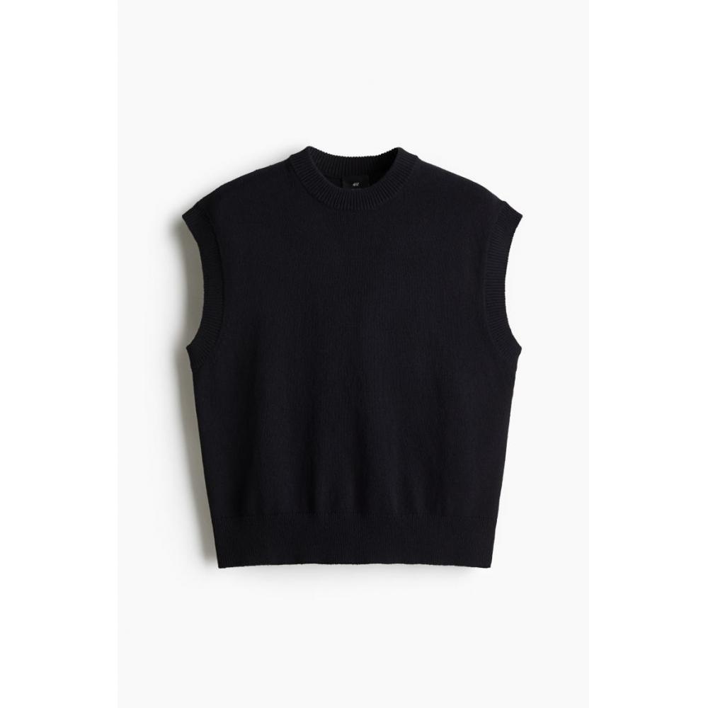 H M Regular Fit Sweater Vest Navy Blue