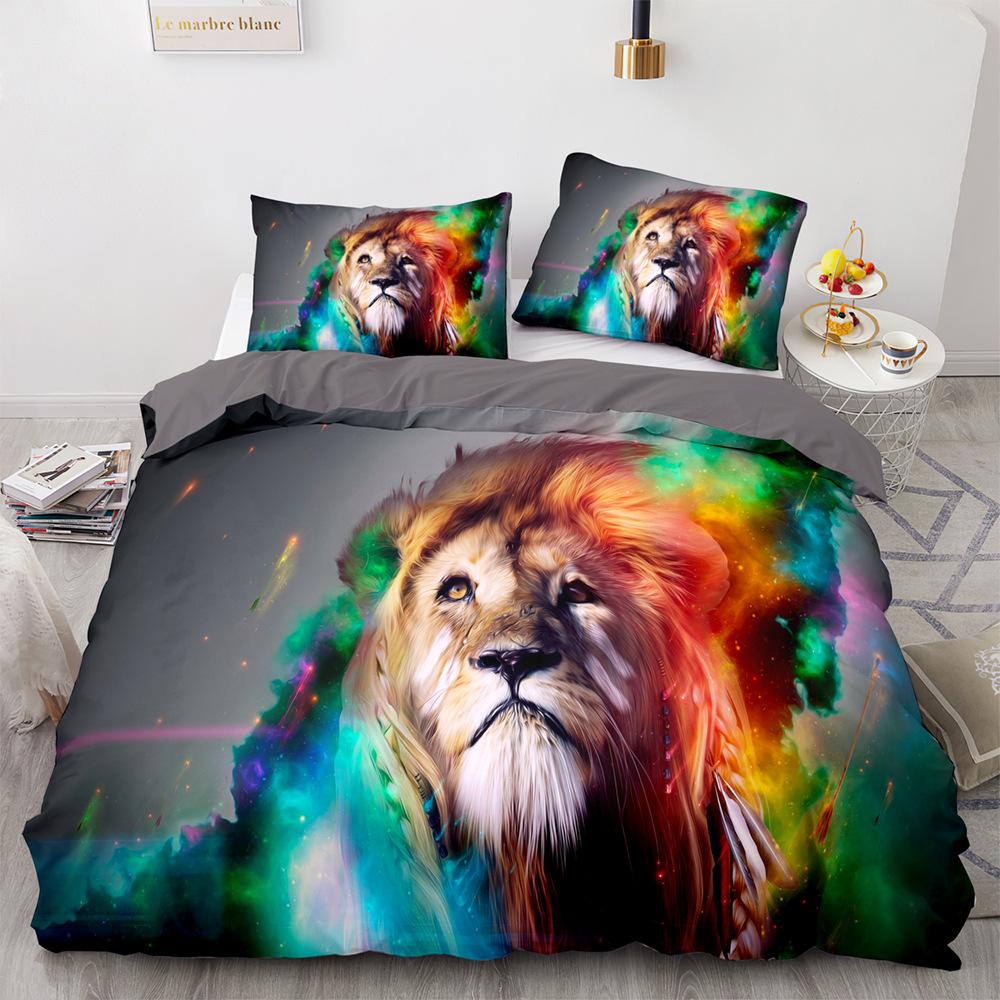 Forest Animal Bedding Bedding Decorative Lion Quilt Cover and Pillowcase AU Queen Single/Twin Full Size