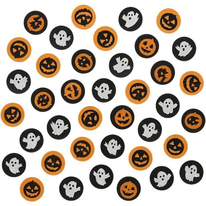 

Pack de 300 Confettis Halloween Citrouilles et Fantômes en Papier pour Décoration de Table