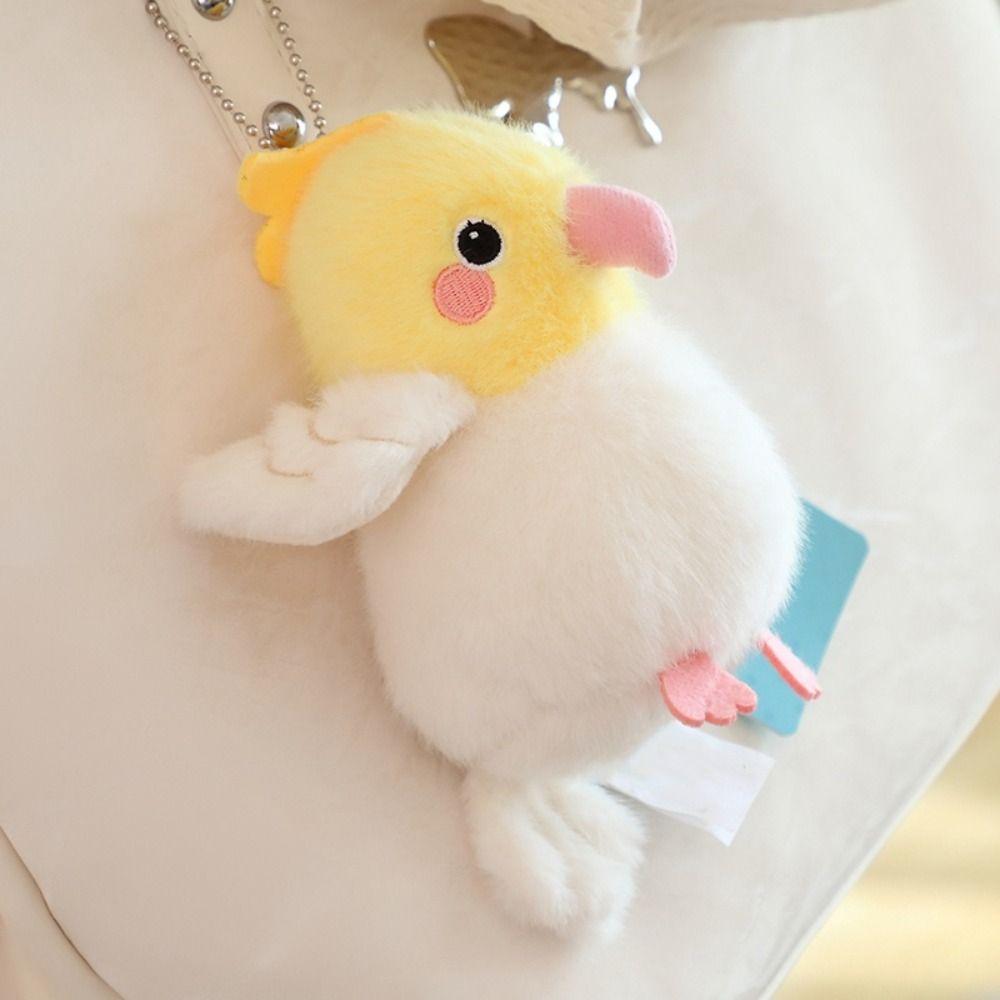 Cute Animal Parrot Plush Doll Simulation Furry Birds Keyrings Bird Plush Keychain  Boys And Girls