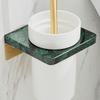 White/Black Marble Bathroom Toilet Brush Holder Wall-mounted Brushed Gold Toilet Cleaning Brush Bathroom Storage Organization
