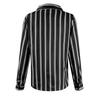 Moda feminina listrada solta tipo camisa de manga comprida