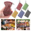 Cast Iron Cleaner with Hanging Ring Chainmail Scrubber Stainless Steel Pot Pans Cleaning Scrubber for Griddle Skillet Dutch Oven