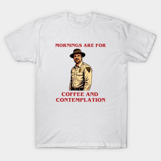 

Men Black Print T-shirt Funny Stranger Things Hopper No-Cut Transfer Paper Print Cotton Tshirt XL