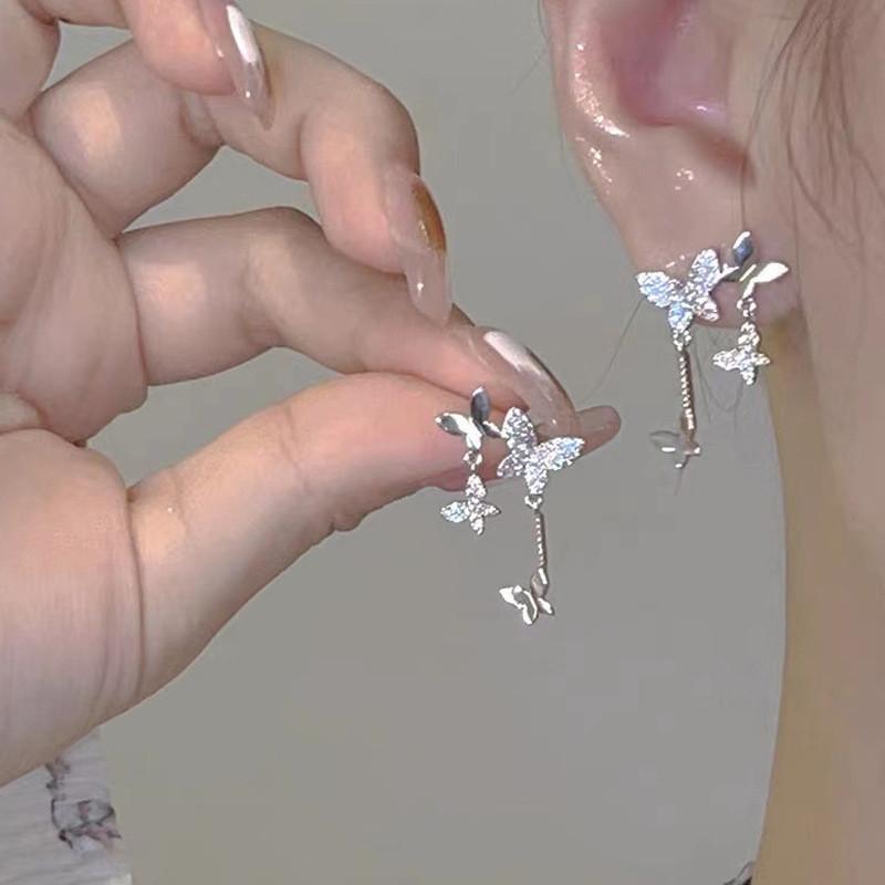 Boucles d'oreilles clous cœur nœud pour femmes Élégantes Boucles d'oreilles en cristal Accessoires de piercing Bijoux
