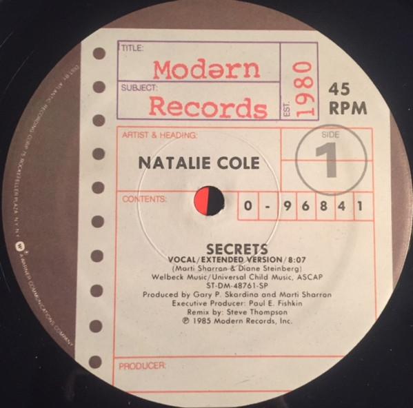 

12inch Record NATALIE COLE - Secrets 096841 Modern Records 1985 US Soul/Funk Used
