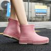 Women's new rain Shoes Fashion anti slip rubber shoes Lightweight waterproof rain boots Solid color ladies work Boots Zapatos