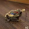 1/2Pcs Copper Money Frog Ornament Brass Money Frog Statue Feng Shui Three Legged Wealth Toad Golden Chinese Luck Figurine