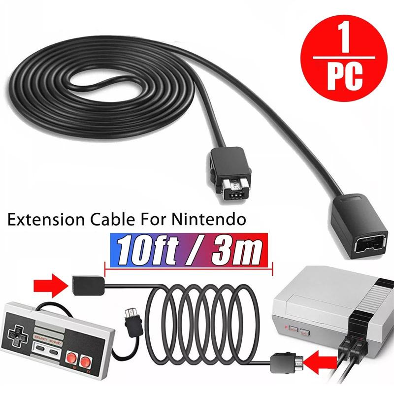 

3M Extension Cable Game Extender Cord For Nintendo Snes Classic Mini Controller For Nes Wii Controller Black
