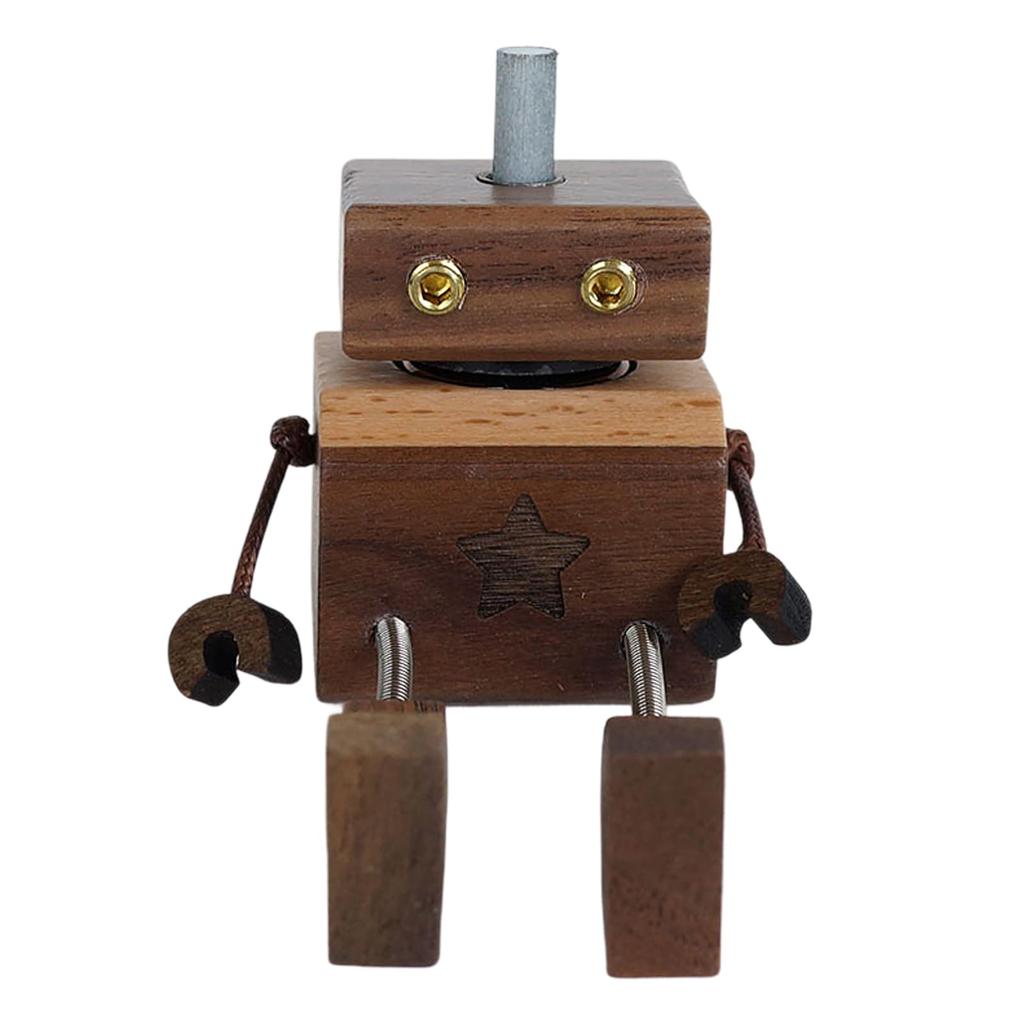 Ręcznie robiona drewniana butelka do aromaterapii samochodowej, Wnętrze samochodu, Drewniany robot z trzęsącą się nogą