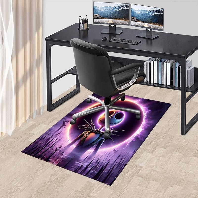 Office Rug Jack Skellington, Nightmare Before Christmas theme 3D Printed Anti-Slip Rug-Machine Washable for Living Room 60cm by 90cm