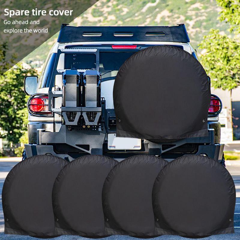 Tire Covers For Car 4X Trailer Tire Protection Cover Oxford Fabric Vehicle Maintenance Wheel Guard For Caravan Truck RV Yard