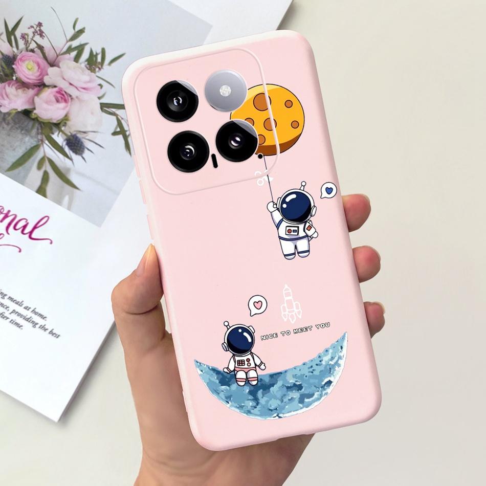 For Xiaomi 14 Phone Case Xiaomi Mi 14 5G Mi14 2024 Cute Cat Cartoon Jelly Silicon Soft Protective Back Cover