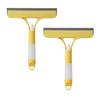 2Pcs 3-in-1 Window Cleaning Scraper with Sprayer Ergonomic Handle Built-in Spray Bottle Cleaning Brush Glass Cleaner Tool