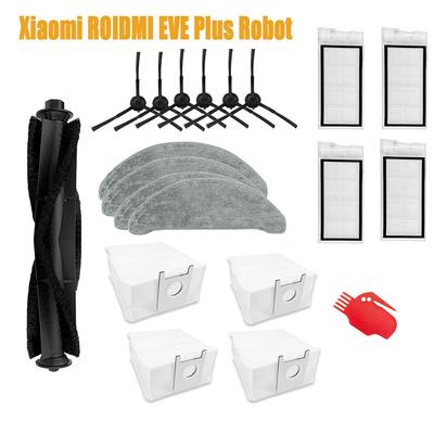 For Xiaomi ROIDMI EVE Plus Robot Vacuum Cleaner Accessories Hepa Filter Main Brush Mops Cloths Dust Bags Side Brush