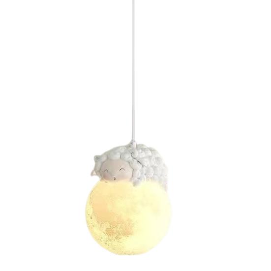 Panda Pendant Light 3D Moon Planet Hanging Lamp Bear Rabbit Chandelier