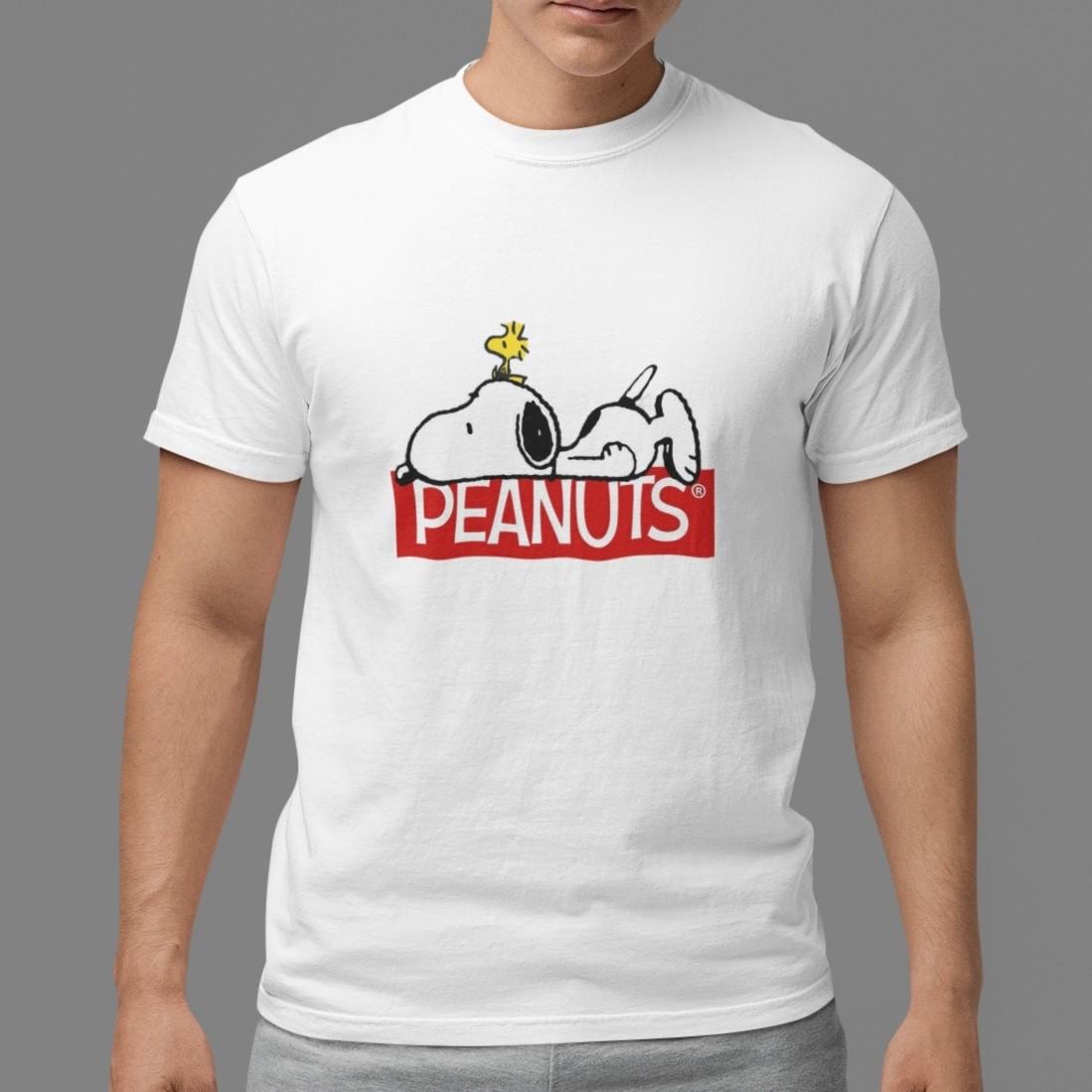 Snoopy Peanuts T-Shirt Classic Logo Graphic Tee Retro Vintage Unisex Top XXXXL