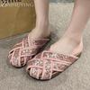 Fashion Bling Weave Mules Shoes Woman Casual Platform Slippers Women Flat Sandals Summer 2025 Trend Shallow Dress Comfort Slides Mujer