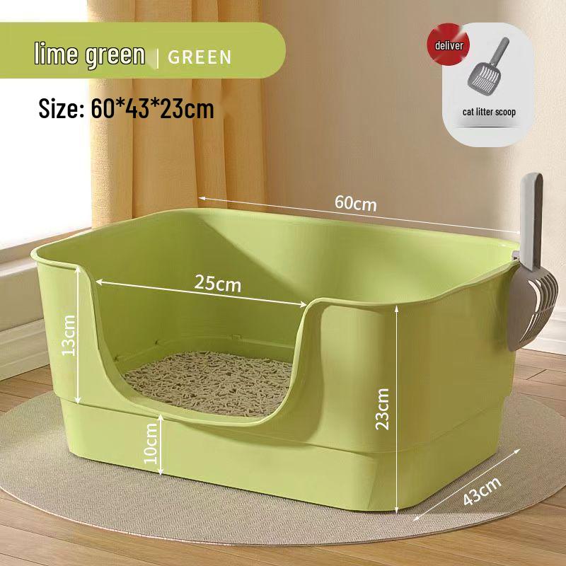 Extra-Large Splash-Proof Semi-Enclosed Cat Litter Box for Maine Coons