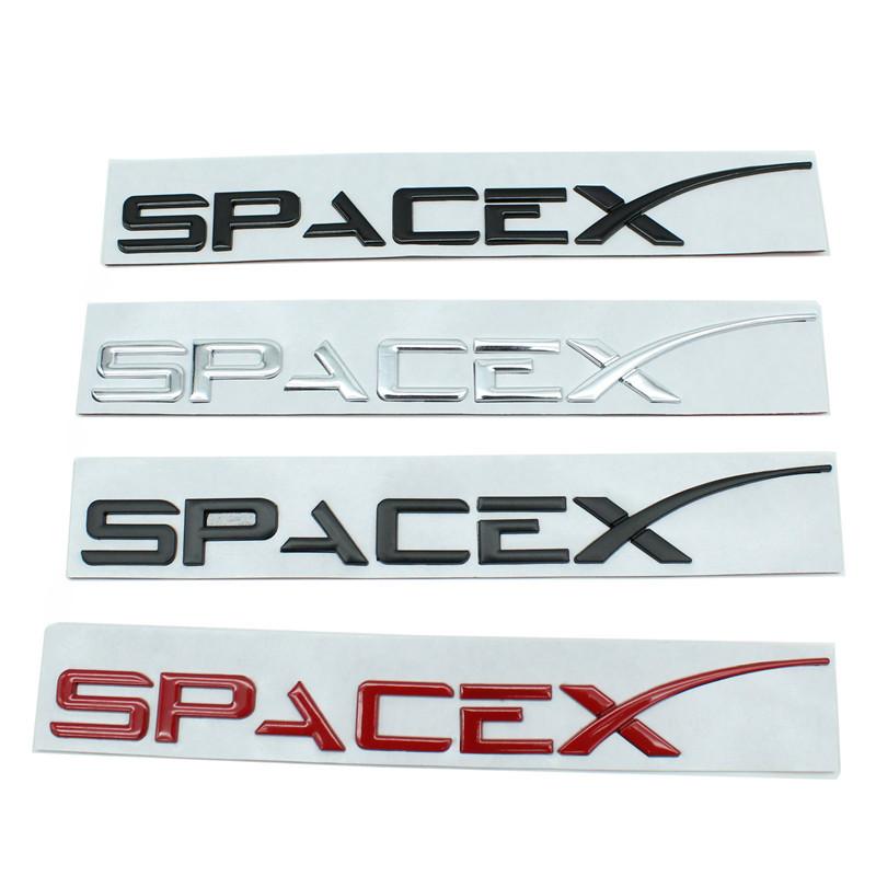 Auto 3D ABS SpaceX Dual Motor Buchstaben Logo Stamm Körper Abzeichen Emblem Aufkleber Hohe Leistung Aufkleber Für Tesla Modell Y 3 X