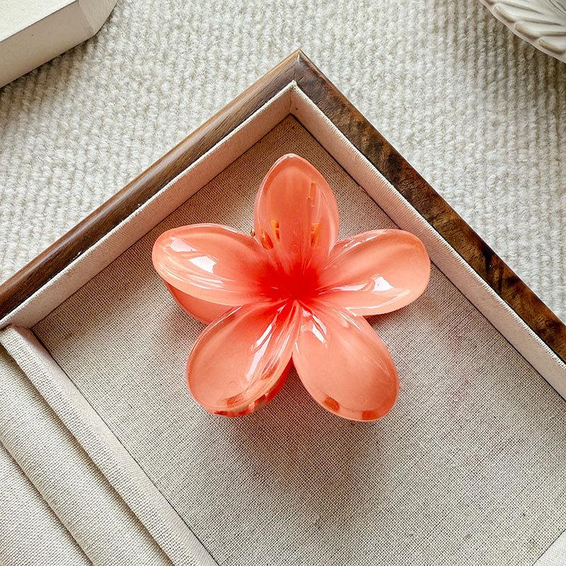Plumeria Gradient Color Pattern Hair Clip 1pc