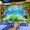 3D Wallpaper Modern Underwater World Dolphins Cartoon Kids Bedroom Murals Living Room Background Wall Painting