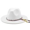European and American women's new colorful rope jazz hat, big brim fashion flat hat, autumn and winter British style men's woolen top hat tide