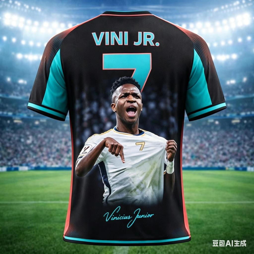 Abbigliamento Familiare Stampato 3D Estivo Vinicius Junior Maglia da Calcio T-shirt Traspirante e Asciugatura Rapida Set di Allenamento