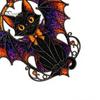 Cute Animal Themed Gift Halloween Bat Cat Suncatcher, Stained Glass Style Acrylic Sun Catcher, Gothic Home Wall Ornament Black Hanging for Window