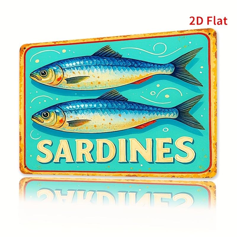 

s винтажные металлические таблички ЗНАК САРДИНЫ металлическое настенное искусство Забавная винтажная табличка Декор Декор дома Декор ресторана Декор бара Кафе D 20x30cm（7.8x11.8inch）