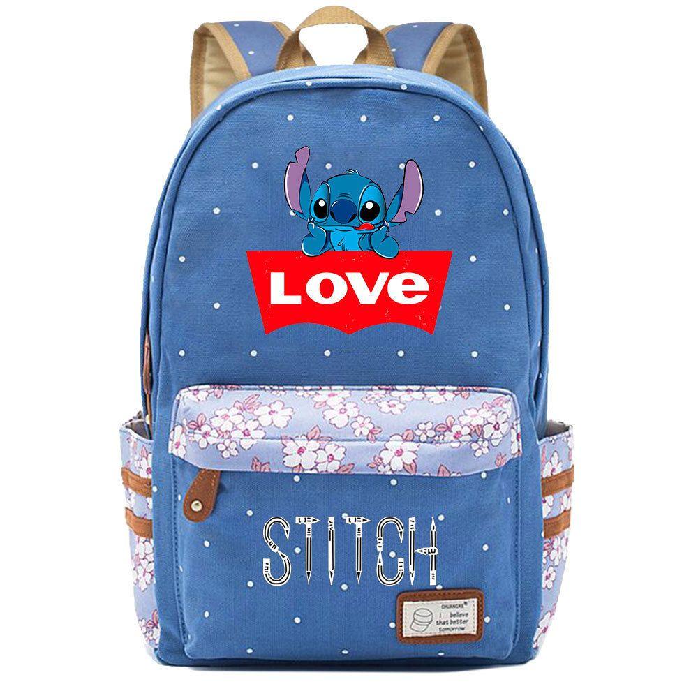 Lilo Stitch Backpack In Pink Or Blue Perfect For School Or Travel Made From High-quality Oxford Cloth
