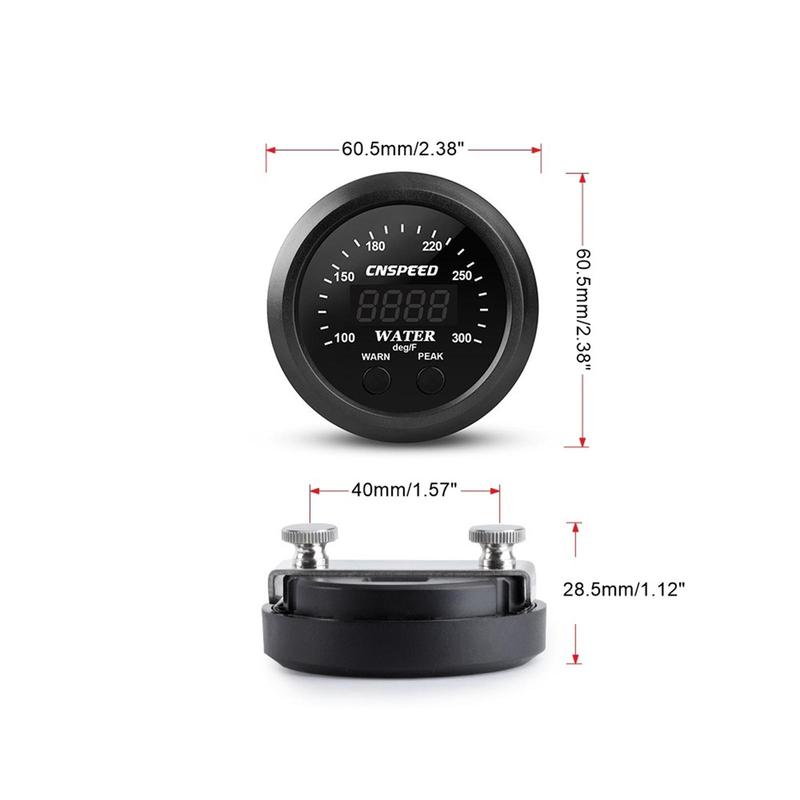 Electronic Water Temp Gauge Digital Anti-Shock Universal 2.5inch