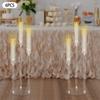 6 Pcs 3 Shades Acrylic Candle Holder,22*76cm Clear Candle Holder Freestanding for Home Decor