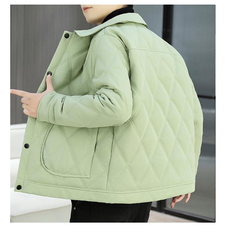 Men's Trendy Lapel Cotton Jacket: Thickened, Warm, Velvet-Padded Outerwear for Autumn and Winter.